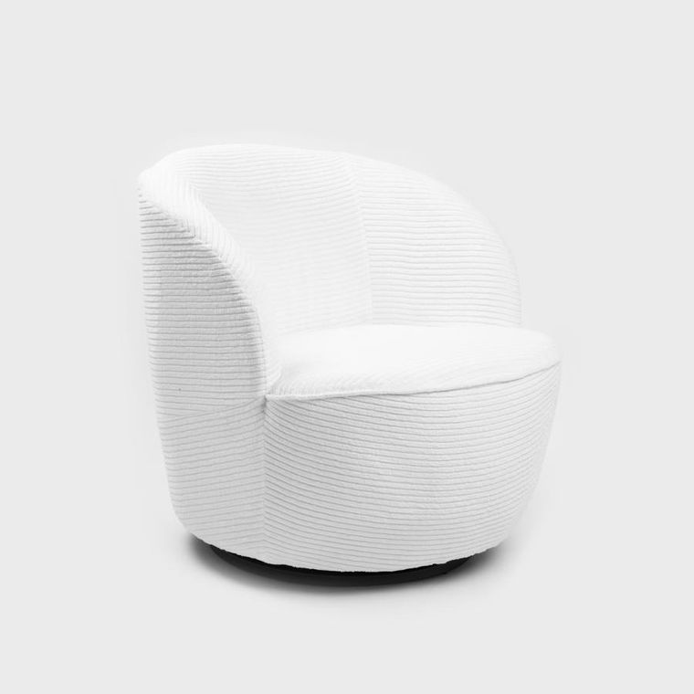 Homla, Svingen Faso, fotel obrotowy, sztruksowy, biały, 65.5-77-69 cm, 719325