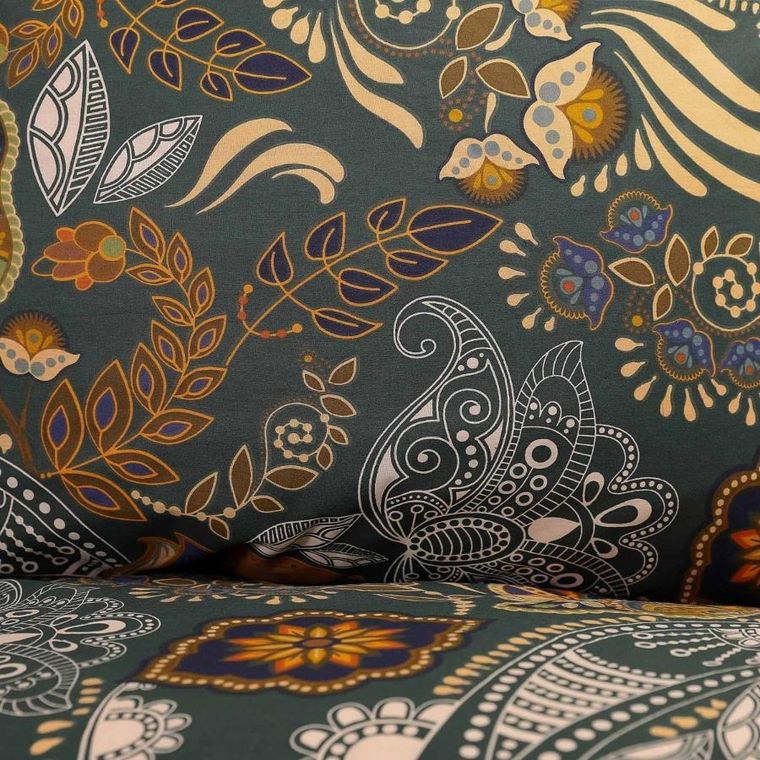 Homla, Tapua, pościel bawełniana, zielona, 135-200 + 1*80-80 cm