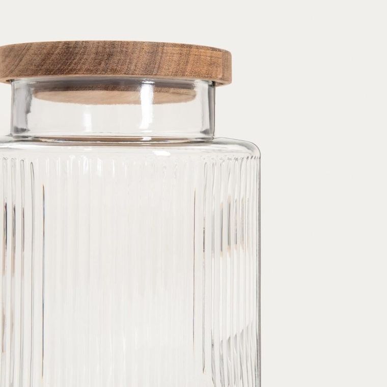 Homla, Tarro, pojemnik ryflowany z drewnianą pokrywką, 1,6l