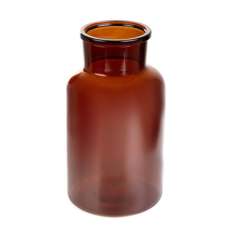 Homla, Tenno, wazon szklany, brązowy, 14,5-14,5-25,5 cm