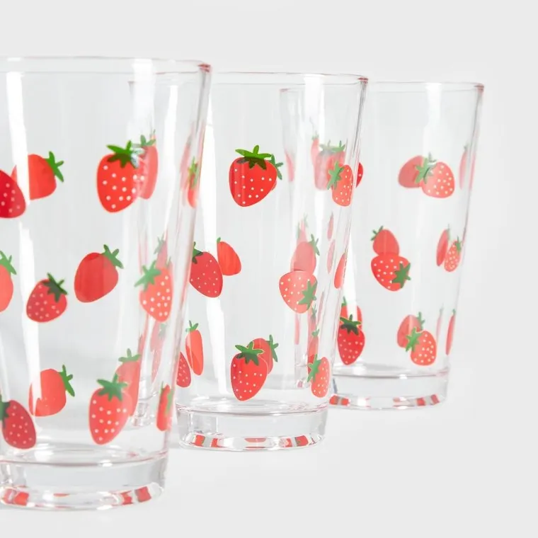 Homla, Token Summer, szklanka, w truskawki, 0,3l, 3 szt., 744433