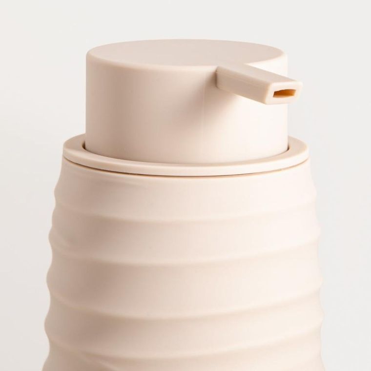 Homla, Torus, dozownik, z tłoczeniem, beżowy, 8,2-8,2-17 cm