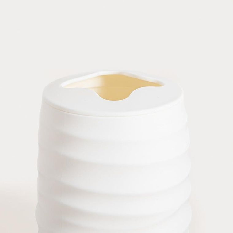 Homla, Torus, kubek łazienkowy, z tłoczeniem biały, 8,2-8,2-11 cm