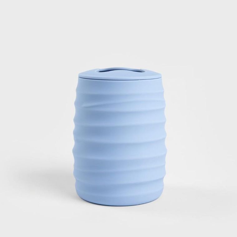 Homla, Torus, kubek łazienkowy, z tłoczeniem niebieski, 8,2-8,2-11 cm