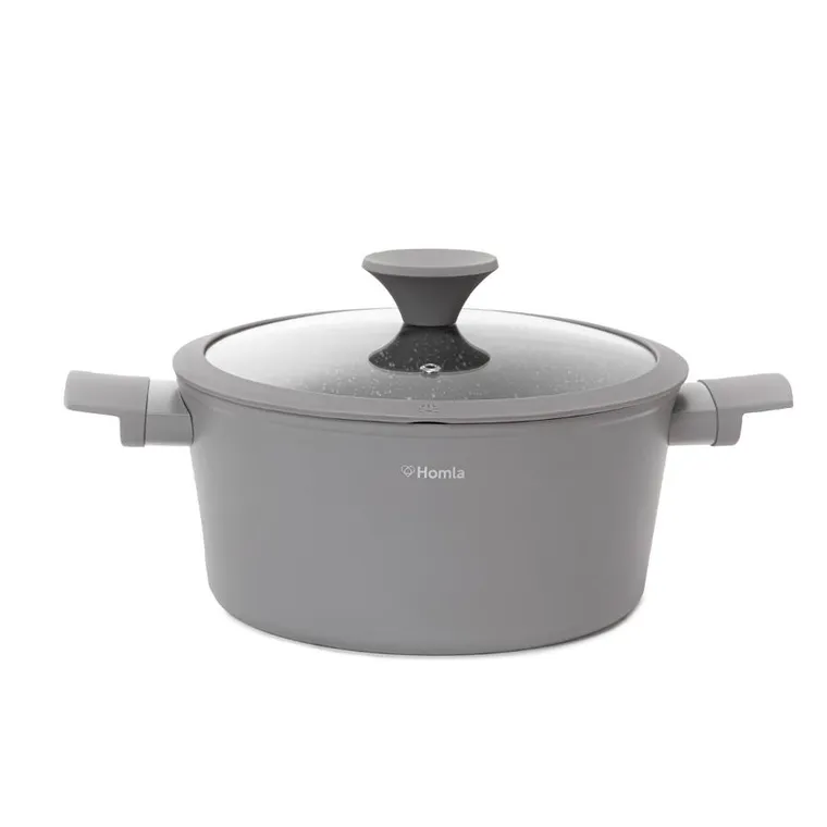 Homla, Tristan, zestaw garnków, szary, 6 elementów