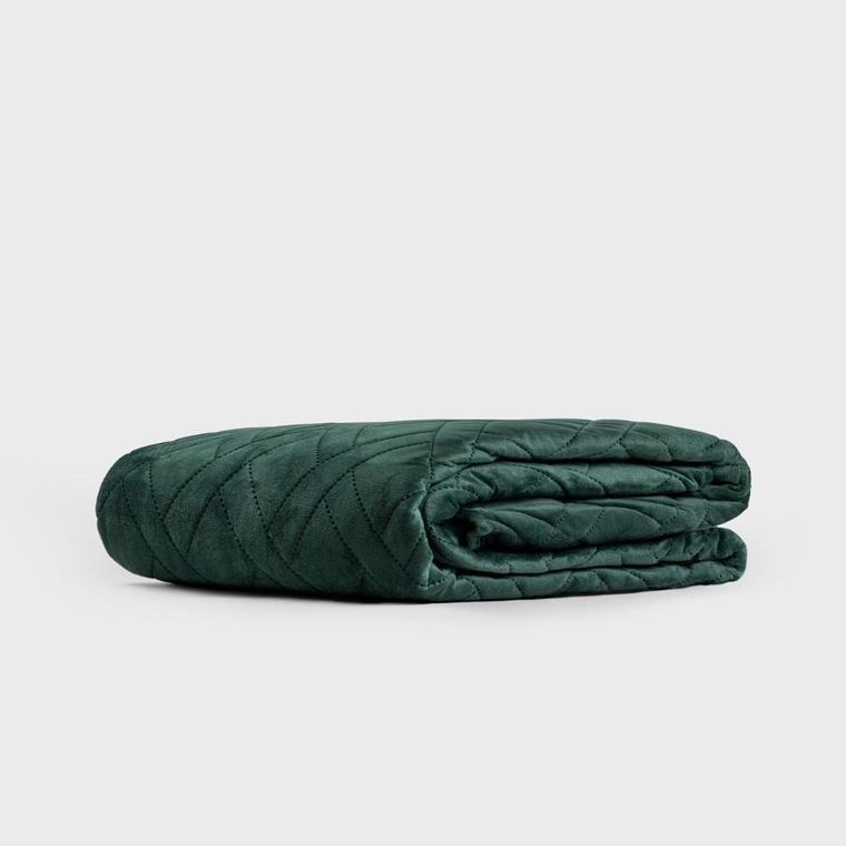 Homla, Tuala, narzuta welwetowa z pikowaniem, zielona, 200-220 cm, 745584