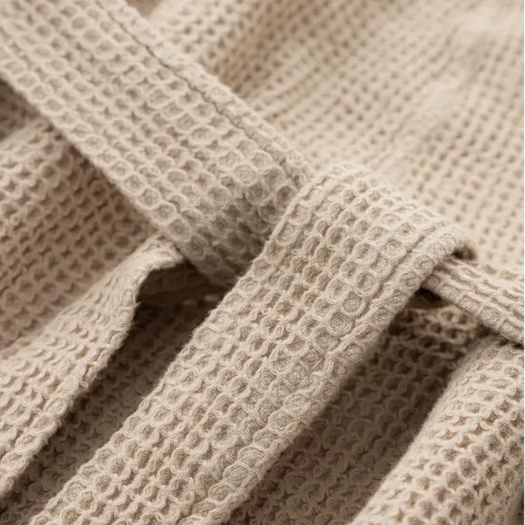 Homla, Vaffel, szlafrok, beżowy, rozmiar S/M