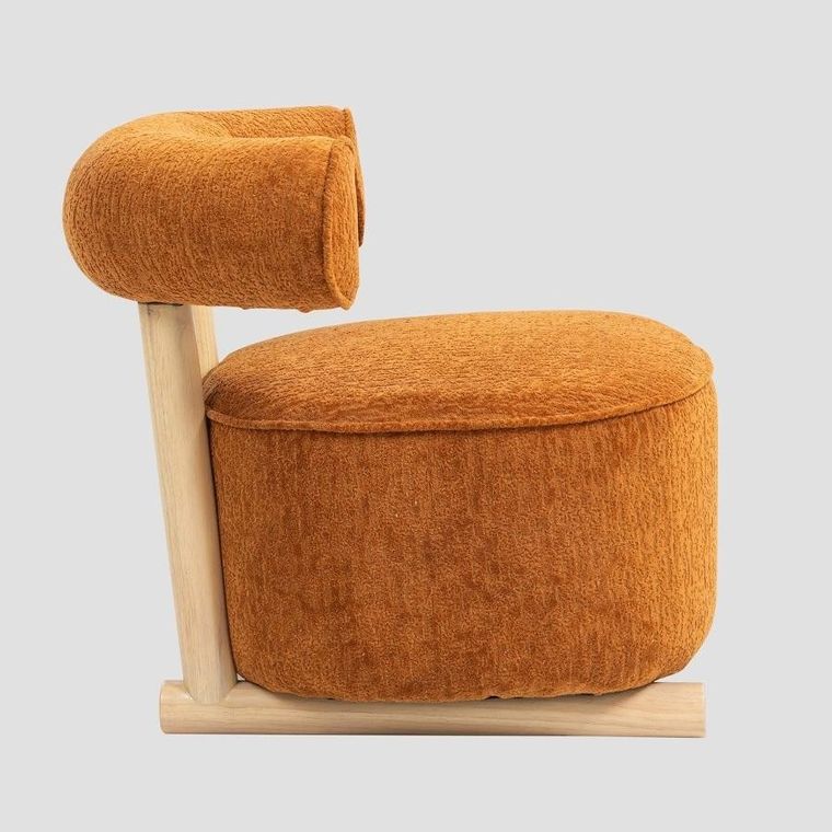 Homla, Vita, fotel, musztardowy, 72-81-67 cm