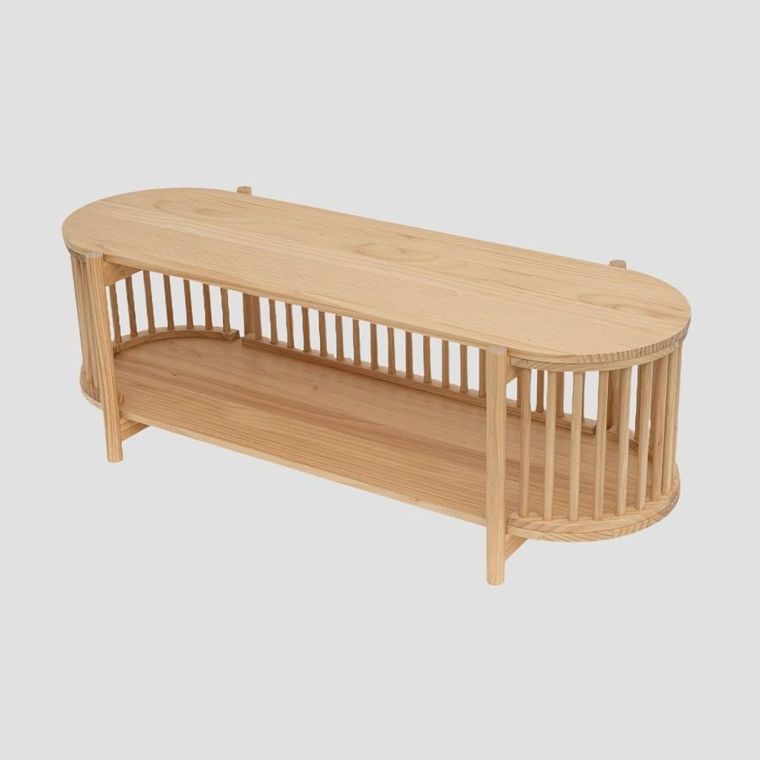 Homla, Vox, szafka rtv, drewniana naturalna, 120-40-40 cm