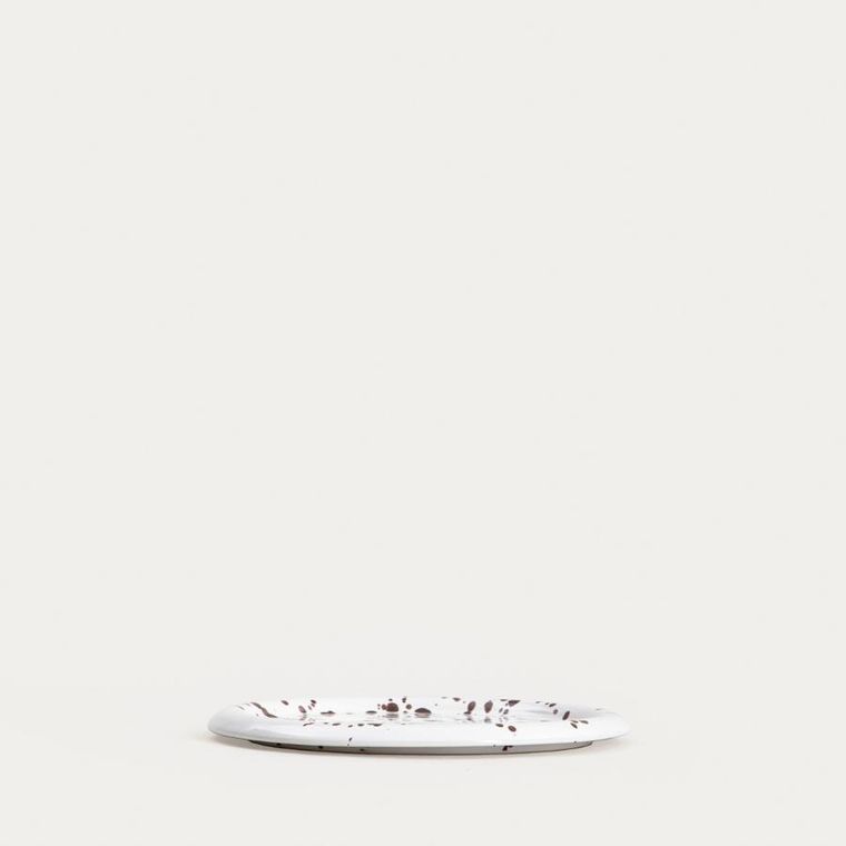 Homla, Wilora, talerz, deserowy nakrapiany brązowy, 21 cm