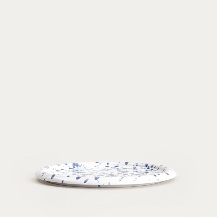 Homla, Wilora, talerz, obiadowy nakrapiany granatowy, 26 cm