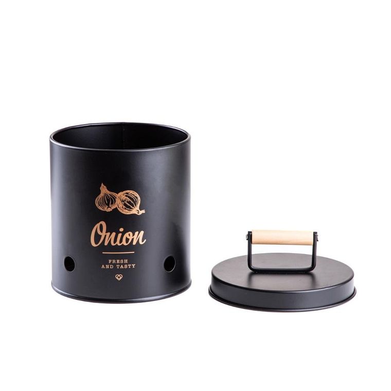Homla, Yennis, pojemnik na cebulę czarny, 15-14 cm