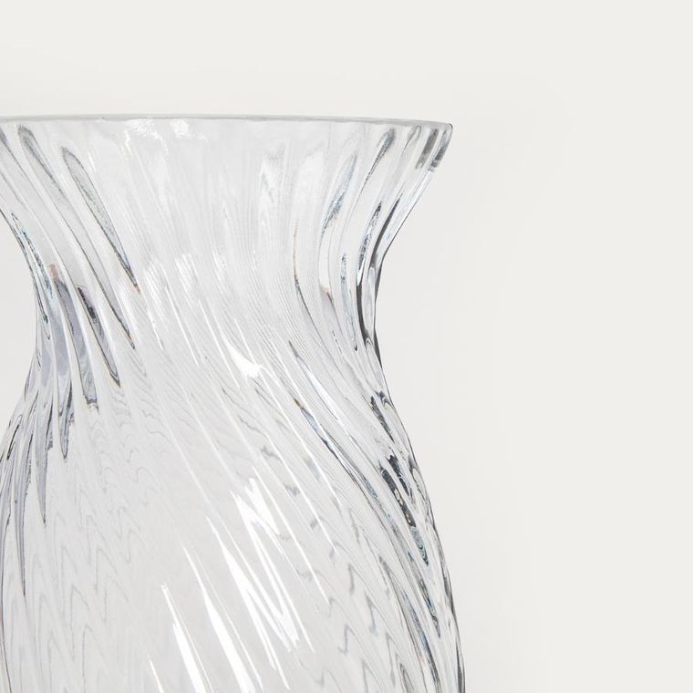 Homla, Yuue, wazon, szklany ryflowany transparentny, 12-20,5 cm