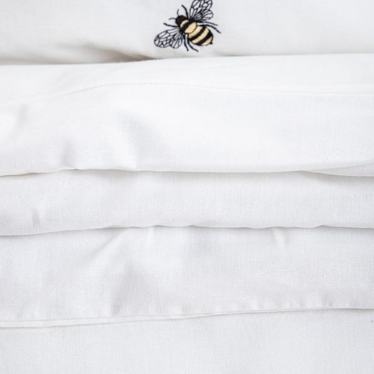 Homla, Zella, pościel, bawełniana z haftem w pszczoły, 160-200 cm