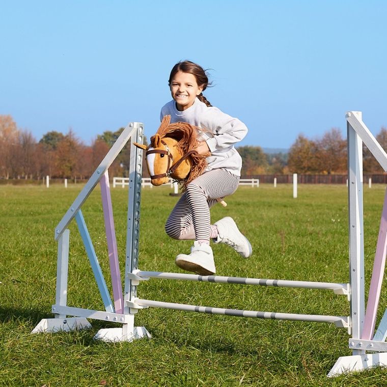 Hoppihorse, Hobby Horse, konik na kiju, A3, długowłosy, kasztanowy