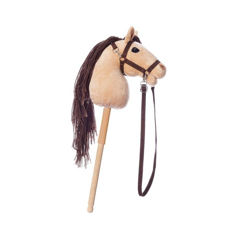 Hoppihorse, Hobby Horse, konik na kiju, A4, długowłosy, beżowy