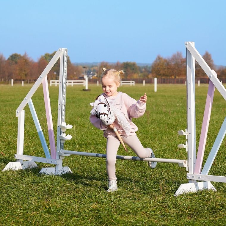 Hoppihorse, Hobby Horse, konik na kiju, A4, długowłosy, biały