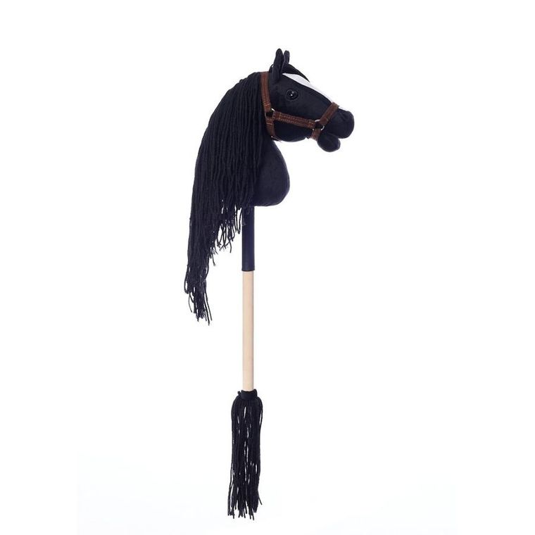 Hoppihorse, Hobby Horse, konik na kiju, A4, długowłosy, czarny