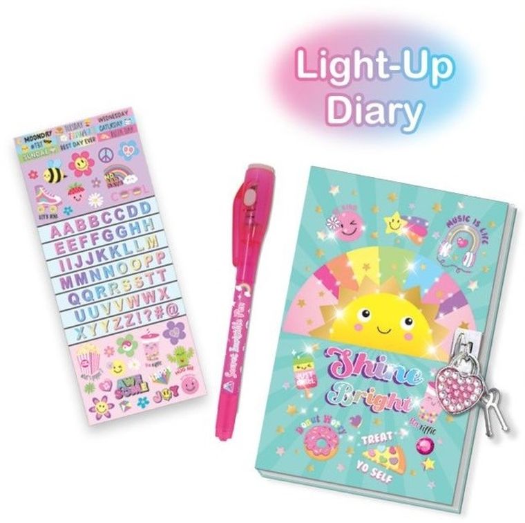 Hot Focus, pamiętnik z podświetlanym długopisem, słoneczko