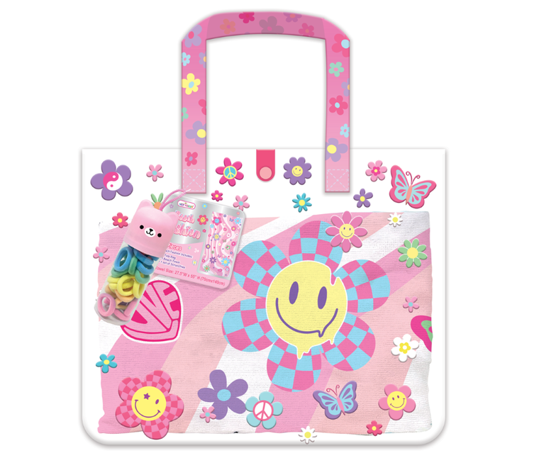 Hot Focus, ręcznik plażowy w torbie, kwiatki