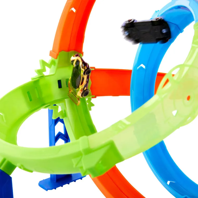 Hot Wheels, Stunt Tracks, Tor wyścigowy Rajdowy cyklon, zestaw do zabawy z autem