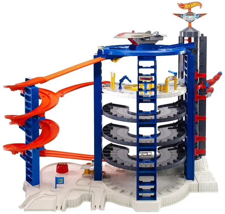 Hot Wheels, Super Mega Garaż, zestaw z pojazdami