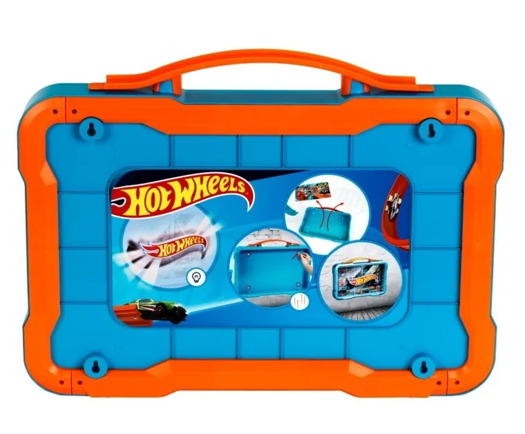 Hot Wheels, walizka na samochodziki z podświetlanym logo