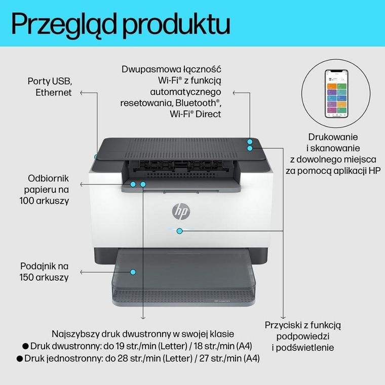 HP, LaserJet M207dw, drukarka