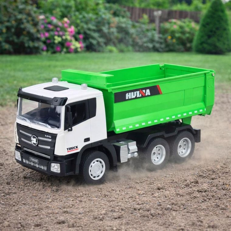 Huina, wywrotka, pojazd budowlany zdalnie sterowany, zielona, 1:18