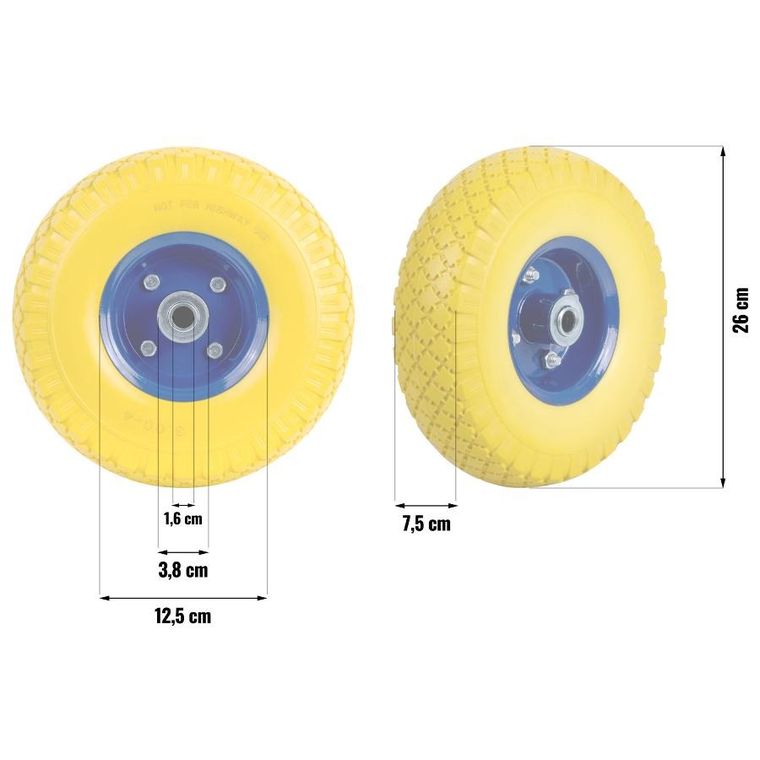 Humberg, koło do taczki bezdętkowe, żółto-niebieskie, 3.00-4