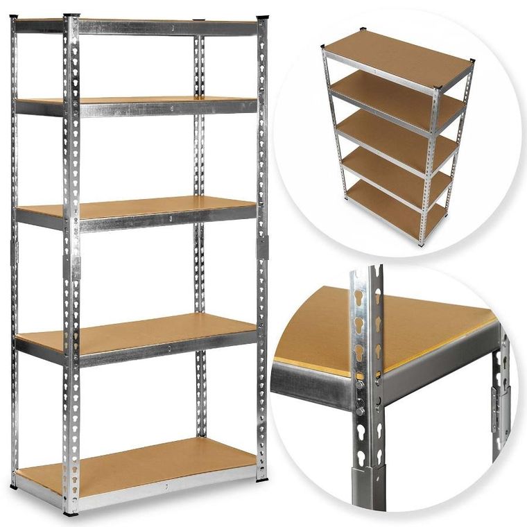 Humberg, regał magazynowy, metalowy, srebrny, 183-90-40 cm, HR-853