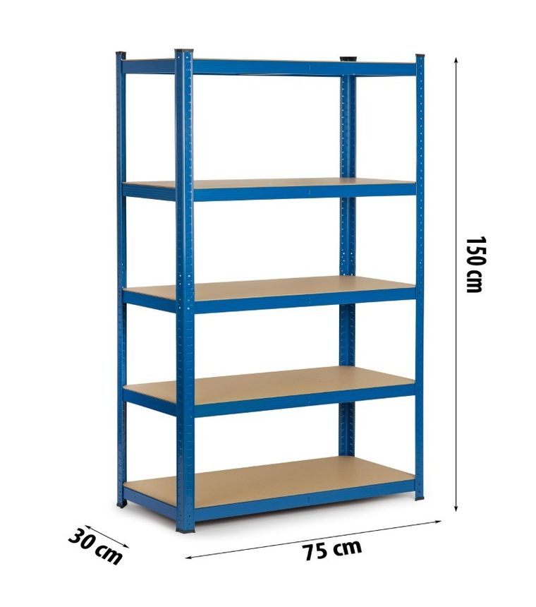 Humberg, regał metalowy, magazynowy, 2w1, 150-75-30 cm, 625 kg