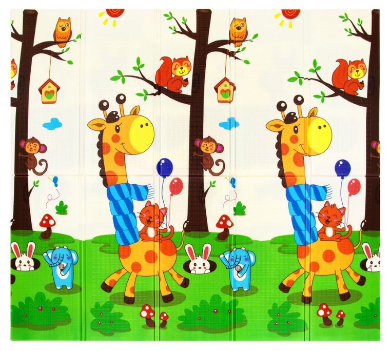 Humbi, dwustronna składana mata edukacyjna z pianki, 200-180-1 cm