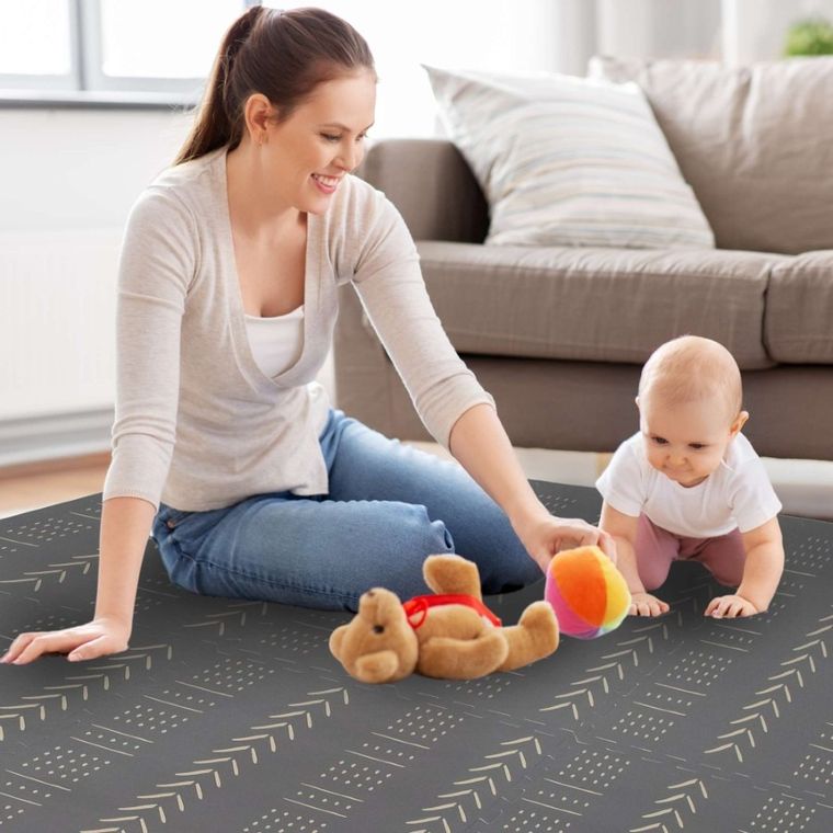 Humbi, mata piankowa, puzzle, szare, 62-62 cm, 9 szt.