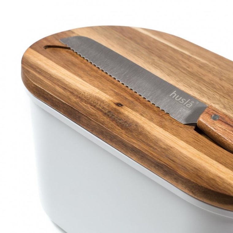 Husla, chlebak, zestaw z deską do krojenia i nożem, 73940