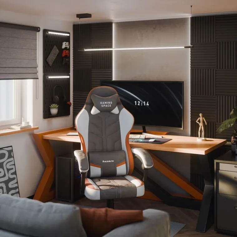 Huzaro, Force 2.7 Grey, fotel gamingowy, welurowy