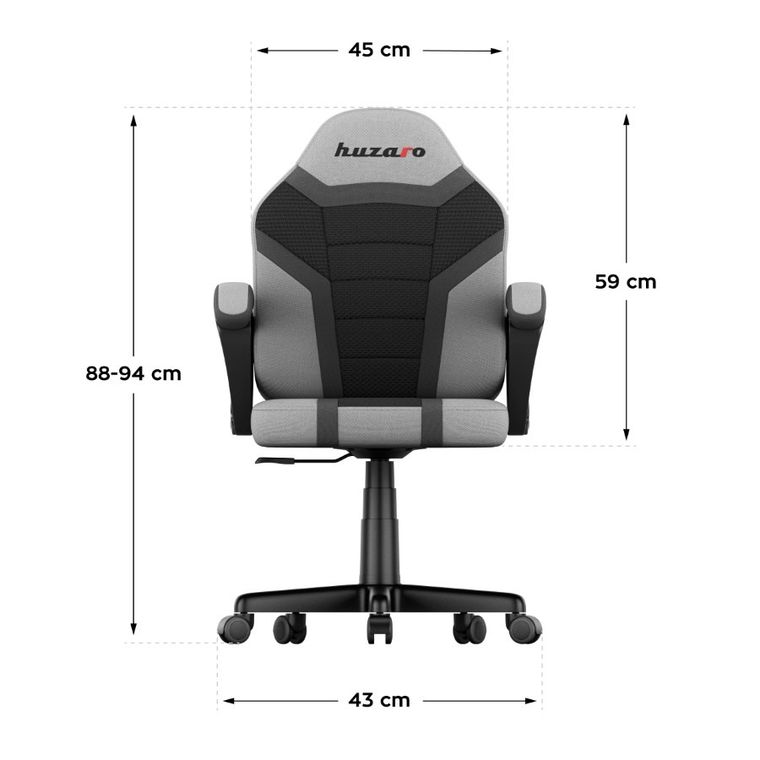 Huzaro, Ranger 1.0, fotel gamingowy dla dziecka, Grey Mesh