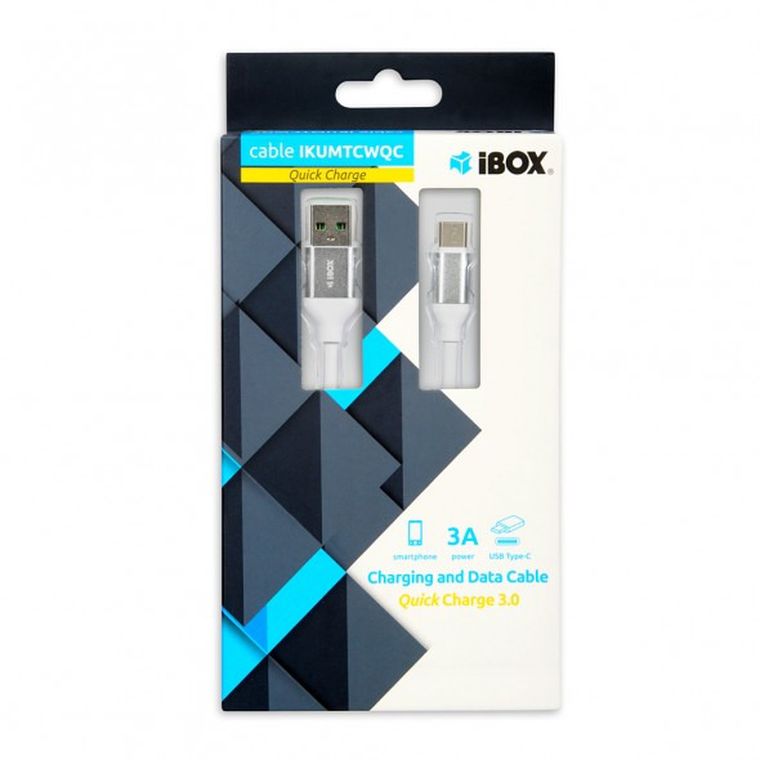 iBox, kabel, IKUMTCWQC, USB 2.0 typu A, USB typu C, 1,5 m, biały
