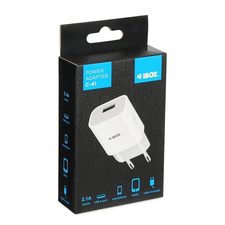 iBox, ładowarka sieciowa, C-41, USB-2A, 1xUSB, kabel MicroUSB