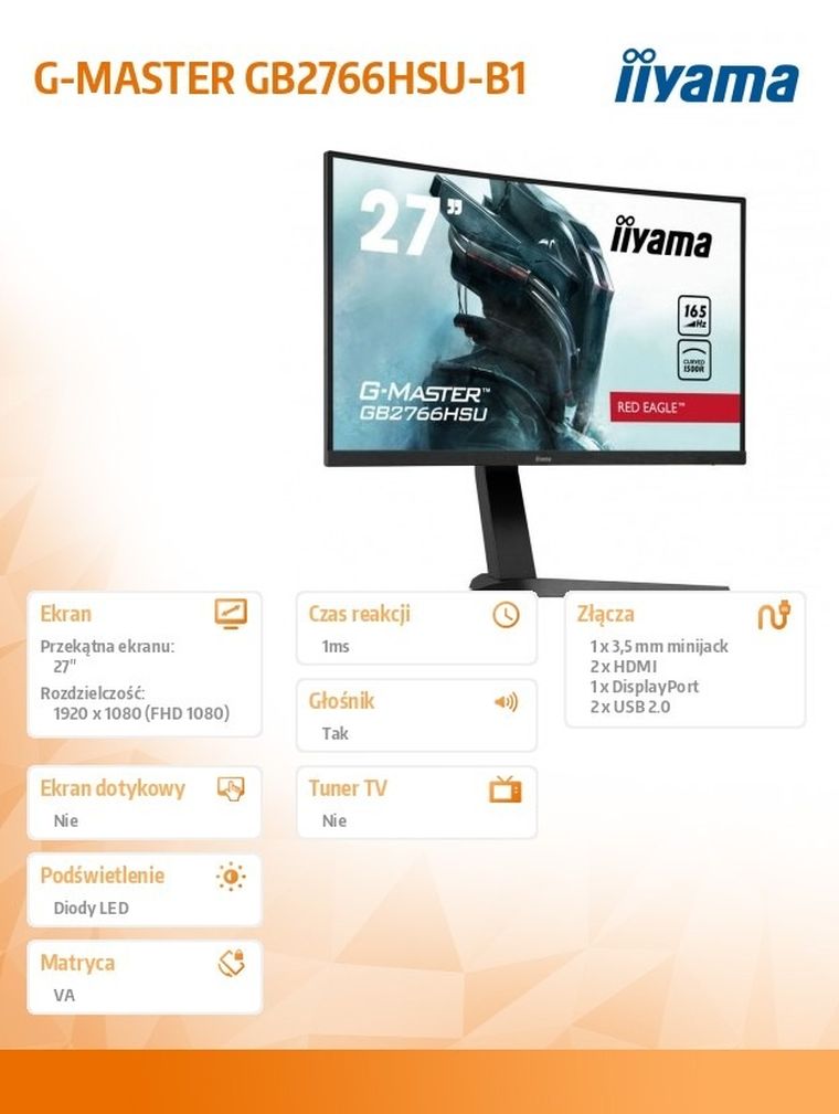 Iiyama, monitor, LED, 27", GB2766HSU-B1 165Hz