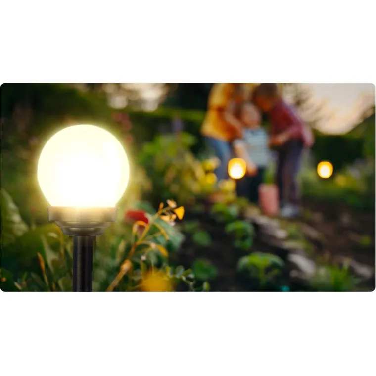 Ilumen, lampka solarna, biała, kula, 4 szt.