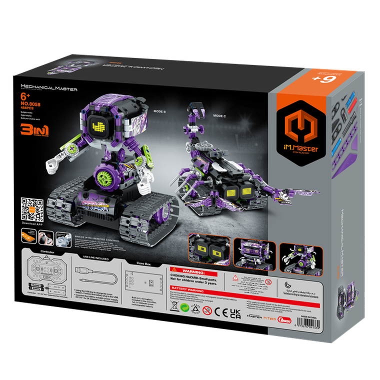 iM.Master, robot 3w1, zdalnie sterowany, klocki, 458 elementów