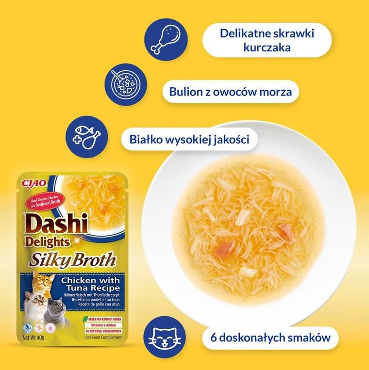 Inaba, Ciao, bulion, kurczak i łosoś, mokra karma dla kotów, 40g