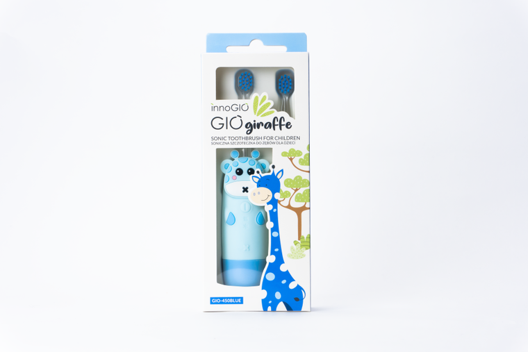 InnoGIO, GIOgiraffe, soniczna szczoteczka do zębów dla dzieci, niebieska