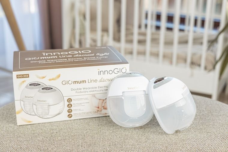 InnoGIO, GIOmum Line Discreet Light, podwójny elektryczny laktator muszlowy z podświetleniem