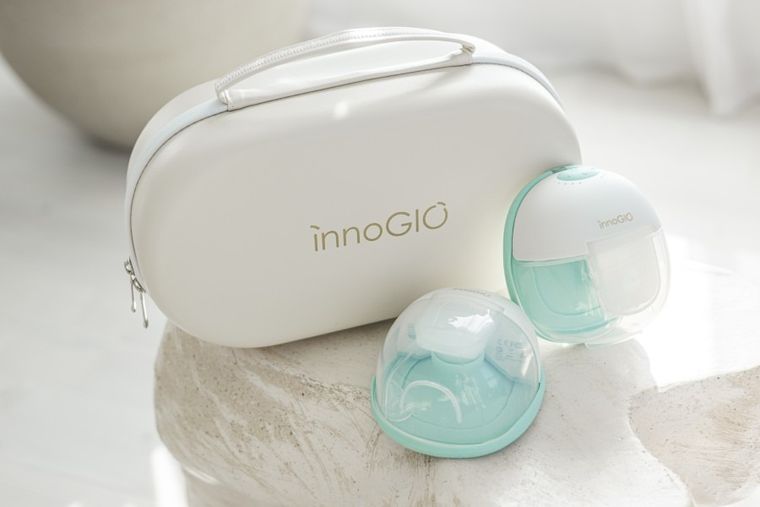 InnoGIO, GIOmum Line Premium Warm, podwójny, elektryczny laktator muszlowy z funkcją ciepłego kompresu