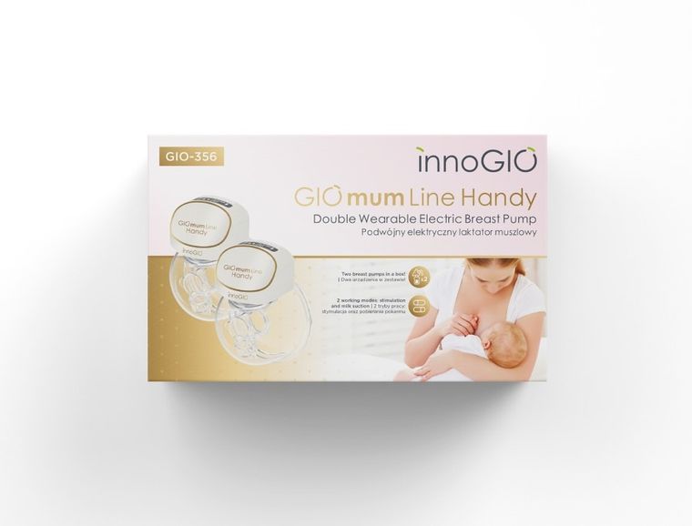 InnoGIO, GIOmumLine, Handy, laktator elektryczny muszlowy, podwójny