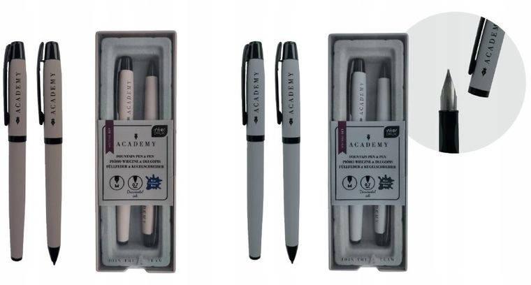 Interdruk, Academy, zestaw: pióro wieczne + długopis w etui, 1 szt.