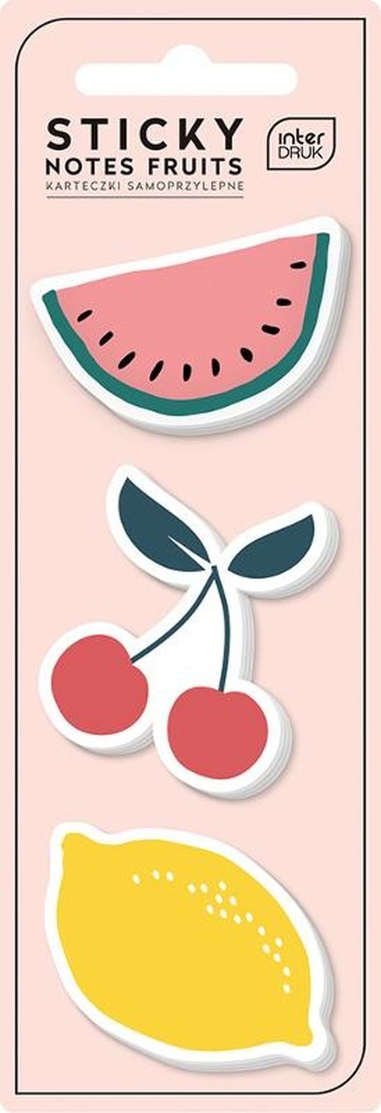 Interdruk, karteczki samoprzylepne, owoce, 45-45, 25 kartek