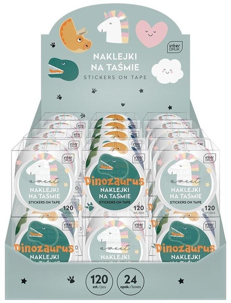 Interdruk, naklejki na taśmie, okrągłe